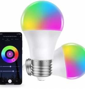 WiFi Smart Bulbs Lighting LED Smart Home Lights Alexa Remote Control RGB E27 B22 LED Bulbs Dimmable Rhythm Light